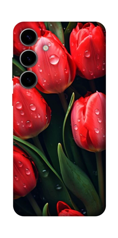 Чехол на Samsung Galaxy S25 Красные тюльпаны фото 1 из 1