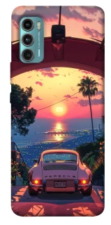 Чехол на Motorola Moto G60 Porsche at sunset фото 1 из 1