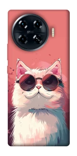 Чохол на TECNO Spark 20 Pro+ Сat with glasses фото 1 з 1