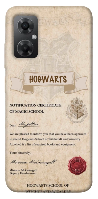 Чехол на Xiaomi Redmi Note 11R The Hogwarts acceptance letter фото 1 из 1