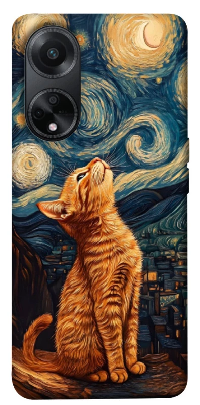 Чехол на Oppo A98 van gogh cat фото 1 из 1