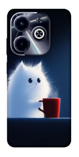 Чехол на Infinix Hot 40i Чехол кот с кофе фото 1 из 1