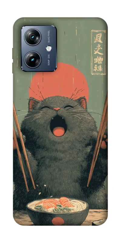Чехол на Motorola Moto G54 Power Hungry Cat фото 1 из 1