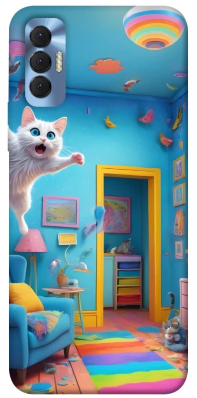 Чехол на TECNO Spark 8P crazy cat фото 1 из 1