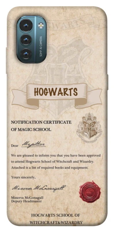 Чехол на Nokia G21 The Hogwarts acceptance letter фото 1 из 1