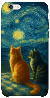 Чехол на Apple iPhone 6/6s (4.7") Cats under the stars фото 1 из 1