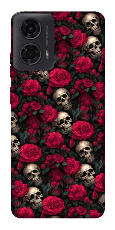 Чохол на Motorola Moto G04 Черепа та рози фото 1 з 1