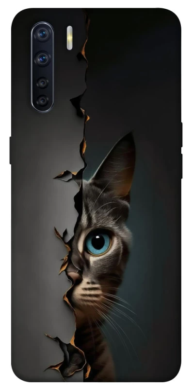 Чохол на Oppo A91 Кіт-підглядач v2 фото 1 з 1