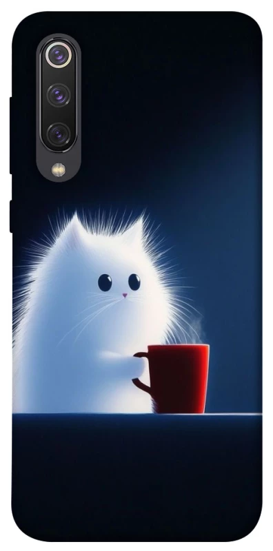 Чехол на Xiaomi Mi 9 SE Чехол кот с кофе фото 1 из 1