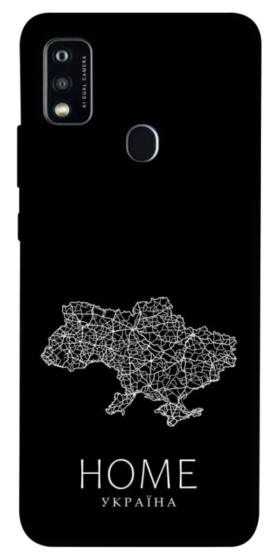 Чехол на ZTE Blade A51 Ukraine black map фото 1 из 1