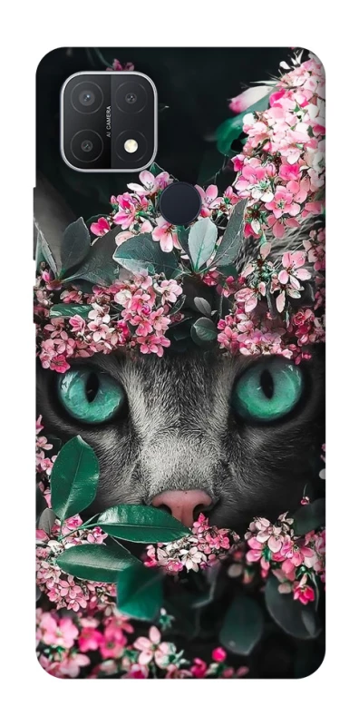 Чехол на Oppo A15s / A15 Кот в цветах фото 1 из 1