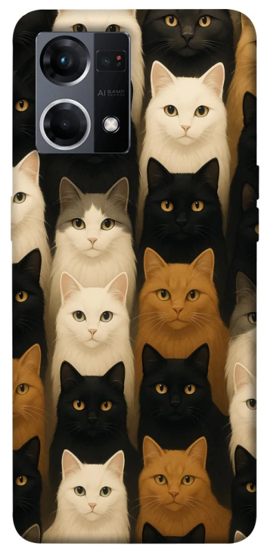 Чохол на Oppo Reno 7 4G Colorful Cat Collage фото 1 з 1