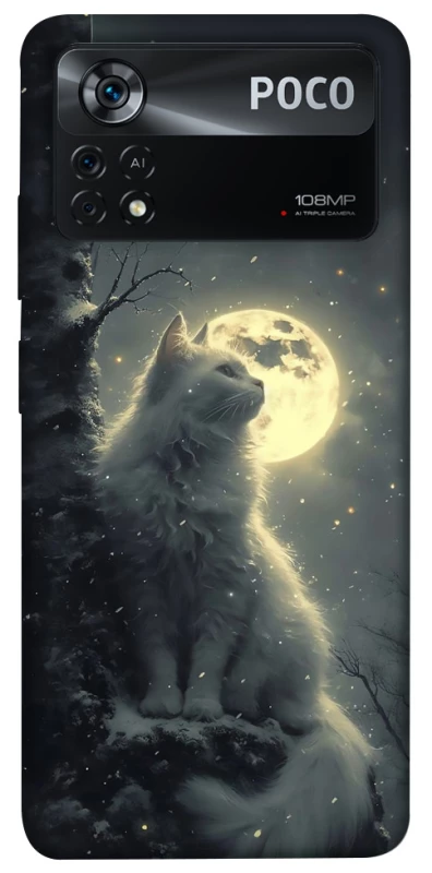 Чохол на Xiaomi Poco X4 Pro 5G Кіт під місяцем фото 1 з 1