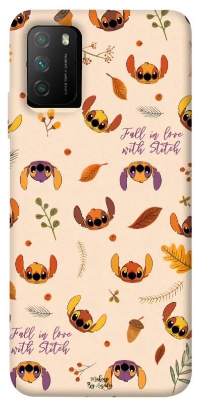 Чехол на Xiaomi Poco M3 Fall in love with Stitch фото 1 из 1
