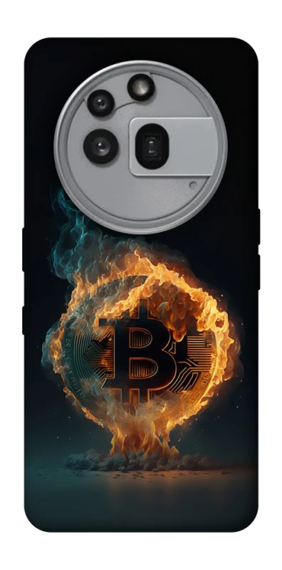 Чехол на Nothing Phone (3a) Pro Fire Bitcoin фото 1 из 1