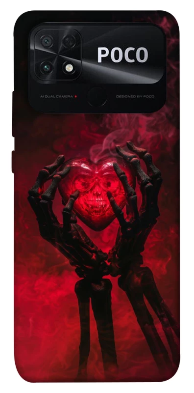 Чохол на Xiaomi Poco C40 Heart in the hands of a skeleton фото 1 з 1