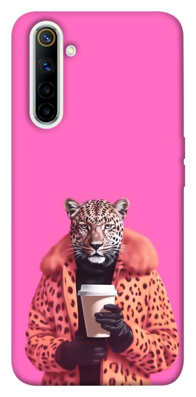 Чехол на Realme 6 Леопард с кофе фото 1 из 1