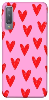 Чехол на Samsung A750 Galaxy A7 (2018) Red hearts 2 фото 1 из 1