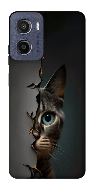 Чехол на Motorola Moto E15 Кот-подглядыватель v2 фото 1 из 1