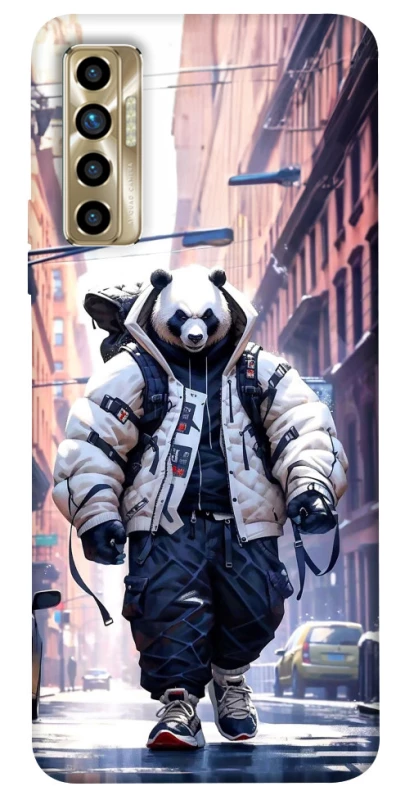 Чехол на TECNO Camon 17P Панда курьер фото 1 из 1