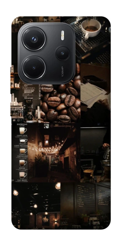 Чохол на Xiaomi Redmi Note 14 4G (Int. version) Coffee collage ver.1 фото 1 з 1