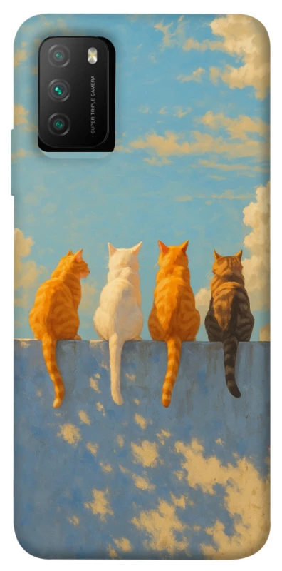 Чехол на Xiaomi Poco M3 cats on wall фото 1 из 1