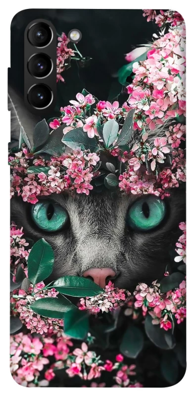 Чехол на Samsung Galaxy S21+ Кот в цветах фото 1 из 1