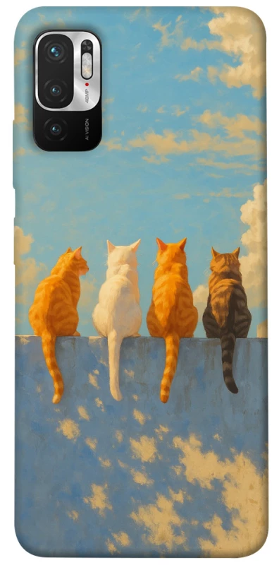 Чехол на Xiaomi Redmi Note 10 5G cats on wall фото 1 из 1