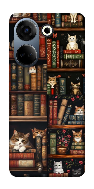 Чехол на TECNO Camon 20 Pro (CK7n) Cats & Books фото 1 из 1