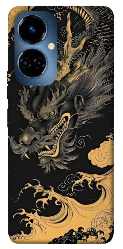 Чехол на TECNO Camon 19 gold dragon фото 1 из 1