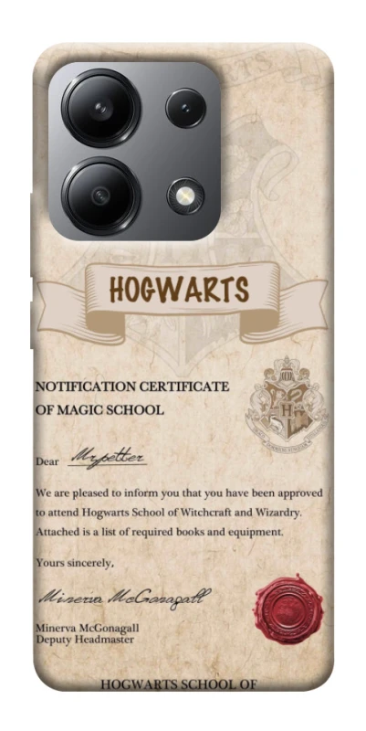 Чехол на Xiaomi Redmi Note 13 4G The Hogwarts acceptance letter фото 1 из 1