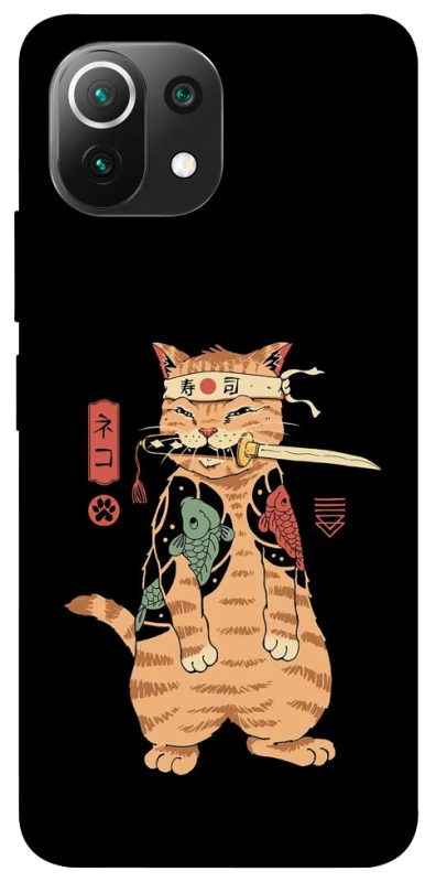 Чохол на Xiaomi Mi 11 Lite Кіт-самурай фото 1 з 1