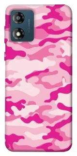 Чехол на Motorola Moto E13 camouflage pink фото 1 из 1