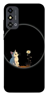 Чехол на ZTE Blade A53 Cat and flower фото 1 из 1