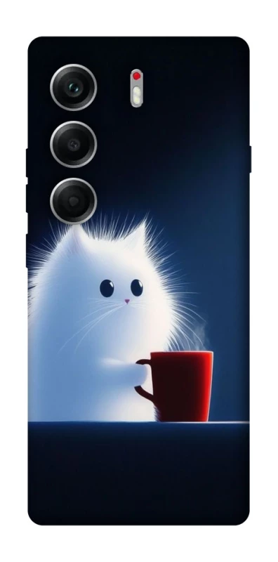 Чехол на Tecno Camon 40 Чехол кот с кофе фото 1 из 1