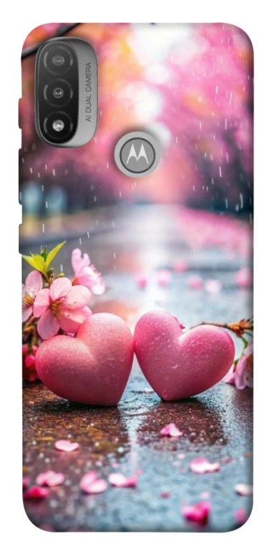 Чехол на Motorola Moto E20 Pink heart фото 1 из 1
