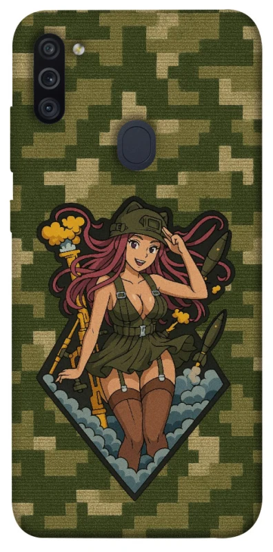 Чохол на Samsung Galaxy M11 Military Waifu фото 1 з 1