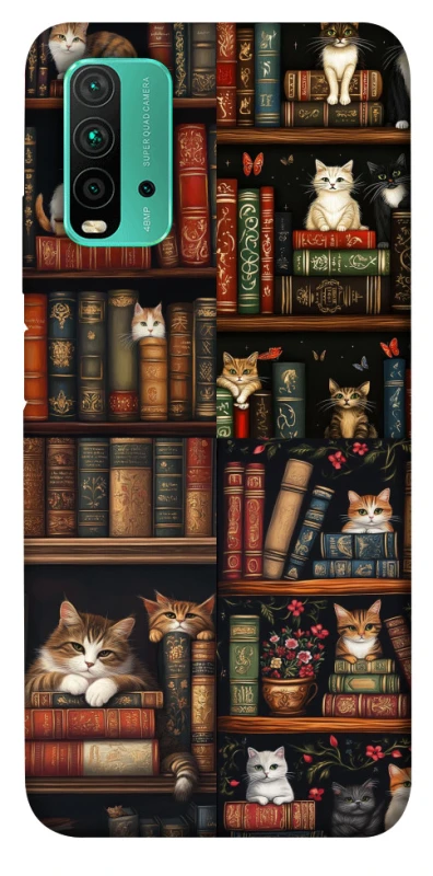 Чохол на Xiaomi Redmi Note 9 4G / Redmi 9 Power Cats & Books фото 1 з 1