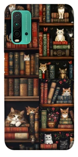 Чехол на Xiaomi Redmi Note 9 4G / Redmi 9 Power Cats & Books фото 1 из 1