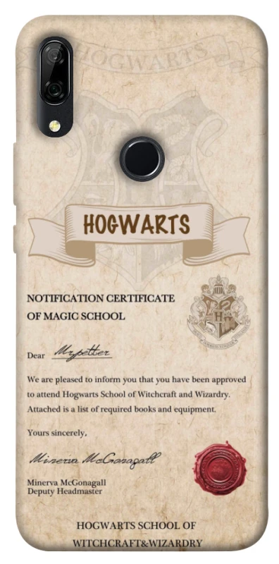 Чехол на Huawei P Smart Z The Hogwarts acceptance letter фото 1 из 1