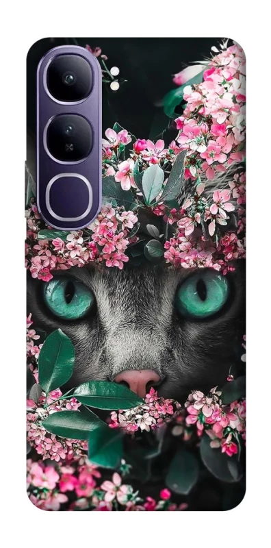 Чехол на Vivo Y300 Кот в цветах фото 1 из 1