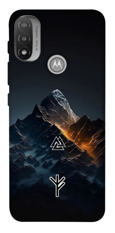 Чехол на Motorola Moto E20 Руны в горах фото 1 из 1