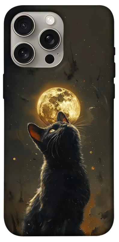 Чехол на Apple iPhone 15 Pro Max (6.7") Кот под луной v2 фото 1 из 1
