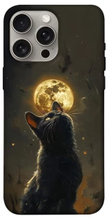 Чехол на Apple iPhone 15 Pro Max (6.7") Кот под луной v2 фото 1 из 1