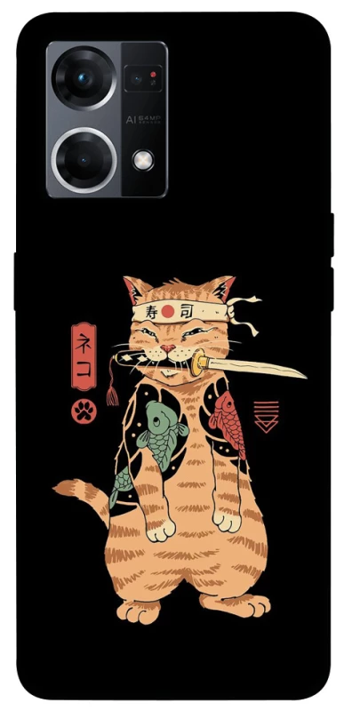 Чехол на Oppo Reno 7 4G Кот-самурай фото 1 из 1