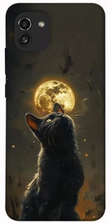 Чохол на Samsung Galaxy A03 Кіт під місяцем v2 фото 1 з 1