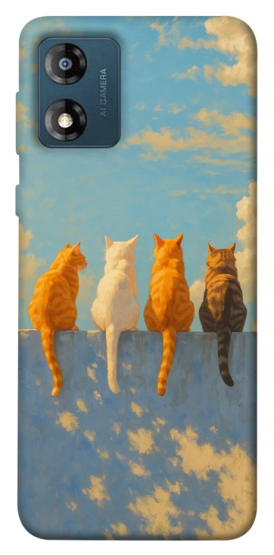 Чохол на Motorola Moto E13 cats on wall фото 1 з 1