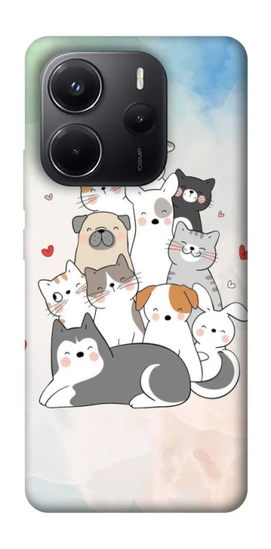 Чехол на Xiaomi Redmi Note 14 4G (Europe version) Funny Pets ver.2 фото 1 из 1