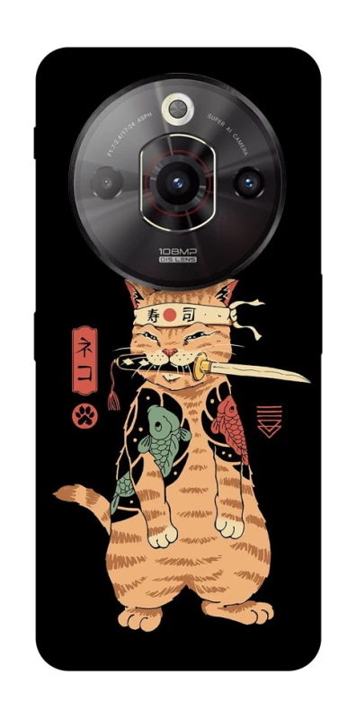 Чехол на ZTE Nubia Focus Pro Кот-самурай фото 1 из 1