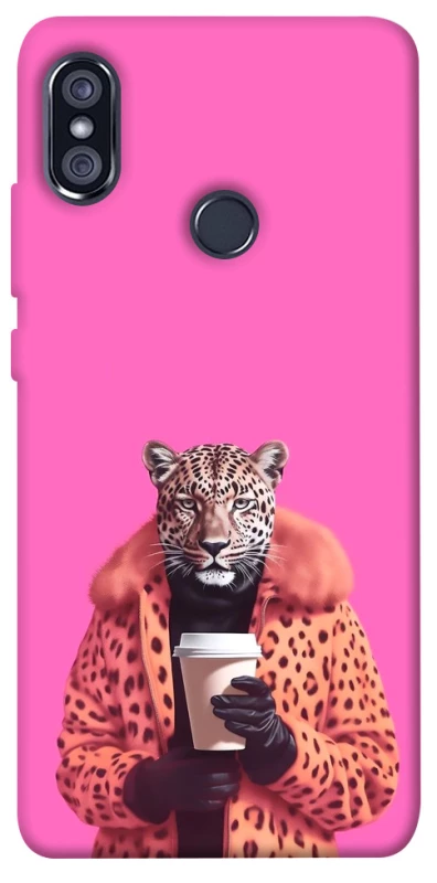 Чехол на Xiaomi Redmi Note 5 Pro / Note 5 (AI Dual Camera) Леопард с кофе фото 1 из 1